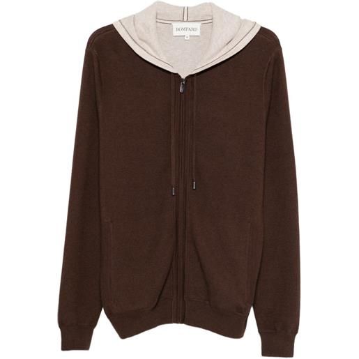 BOMPARD felpa con cappuccio e zip - marrone
