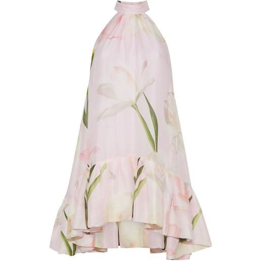 Cara Cara abito arca a fiori con ruches - rosa