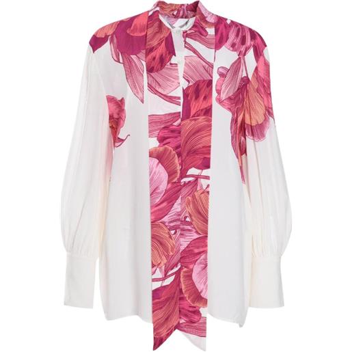 SIMONA CORSELLINI blusa a fiori - bianco