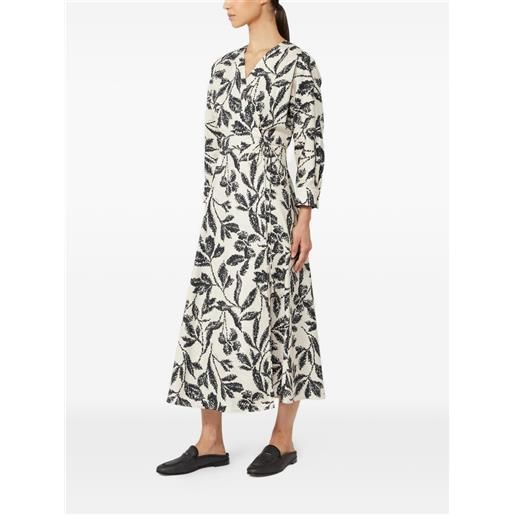 Max Mara chemisier midi a fiori - toni neutri