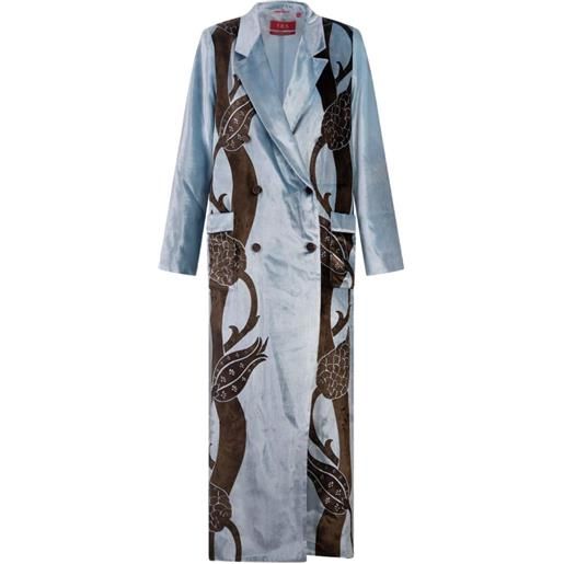 F.R.S For Restless Sleepers cappotto doppiopetto a fiori - blu