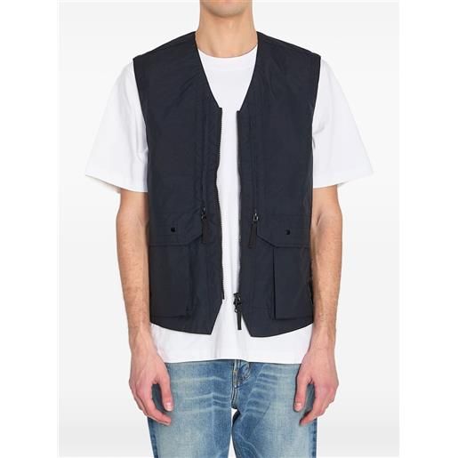 Stone Island gilet metal lamina poly ripstop - blu