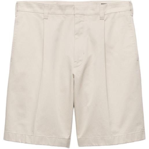 Prada bermuda in cotone - toni neutri