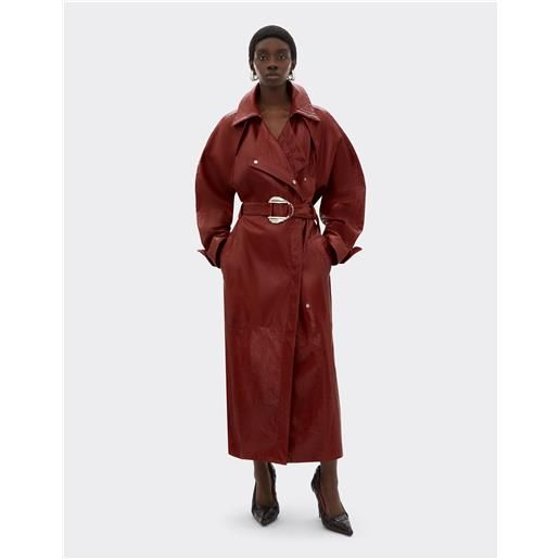 Ferrari cappotto in pelle cerata - female giacche fired brick 42