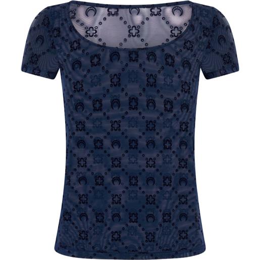 Marine Serre t-shirt con monogramma - blu