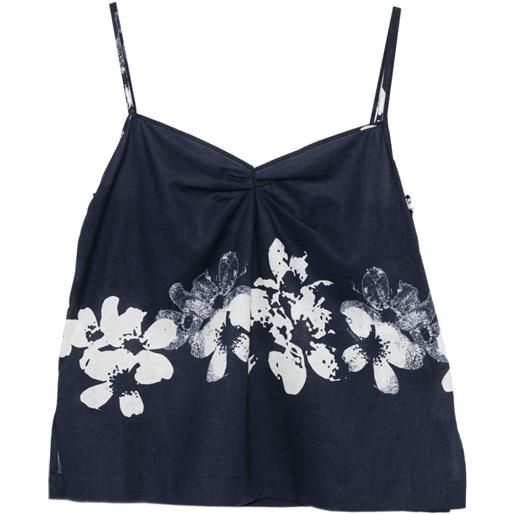 Iceberg top a fiori - blu