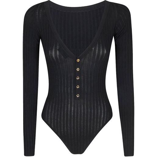 Elisabetta Franchi body con maniche lunghe - nero