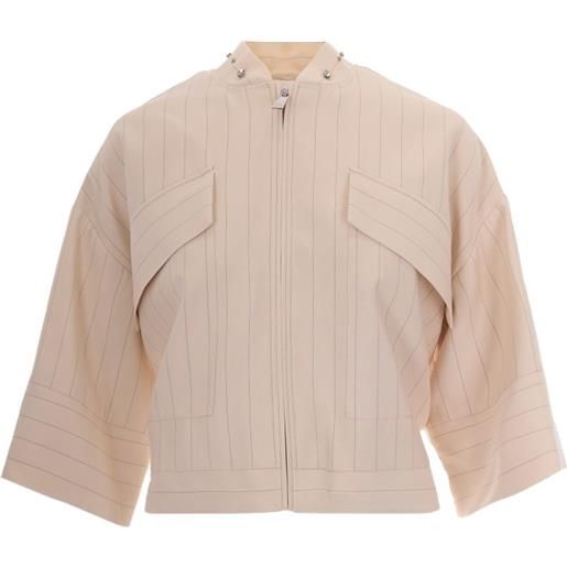 LIU JO giacca a righe - toni neutri