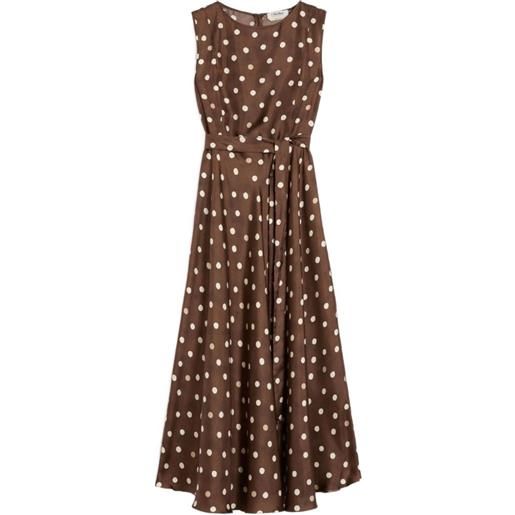 'S Max Mara abito midi smmmartina a pois - marrone
