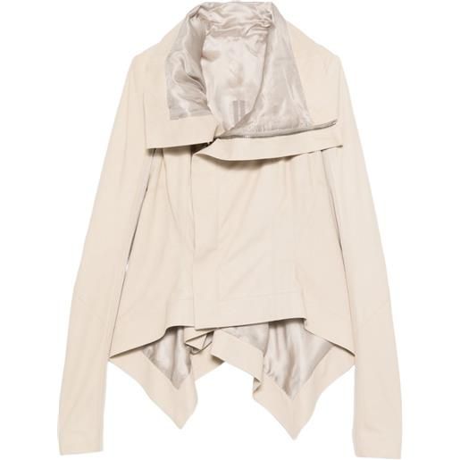 Rick Owens giacca asimmetrica con zip - toni neutri