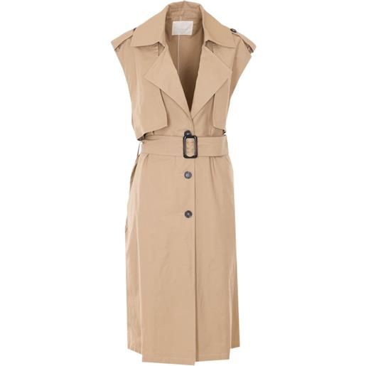TWINSET abito midi con cintura - toni neutri