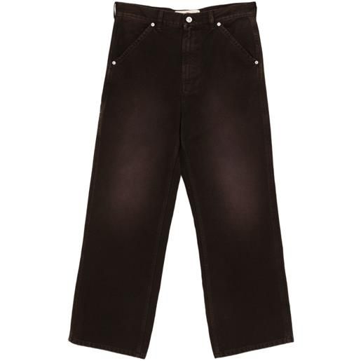 Marni jeans con ricamo - marrone