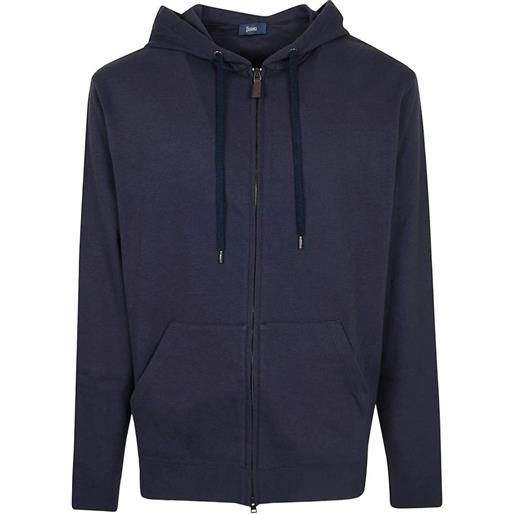 Herno felpa con zip e cappuccio - blu