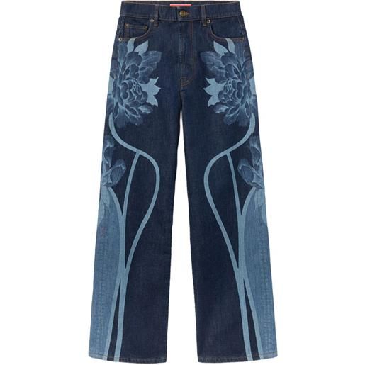 La DoubleJ jeans a fiori - blu