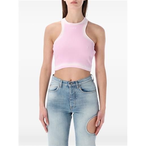 Off-White top crop rowing a coste - rosa
