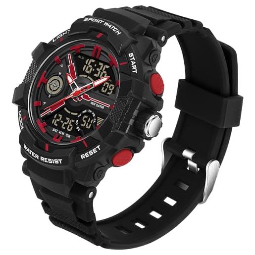 Orologio Sportivo Subacqueo 10 ATM Uomo - Impermeabile 100m Con Cronometro E Doppio Fuso Orario - 4