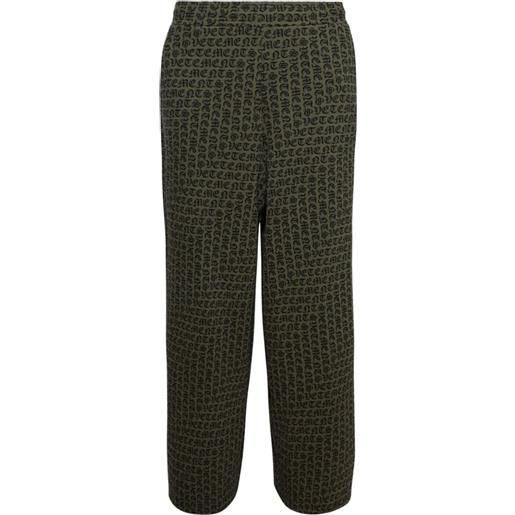 VETEMENTS pantaloni ampi in cotone con monogramma - verde