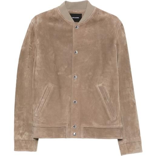 Yves Salomon bomber in pelle scamosciata - toni neutri