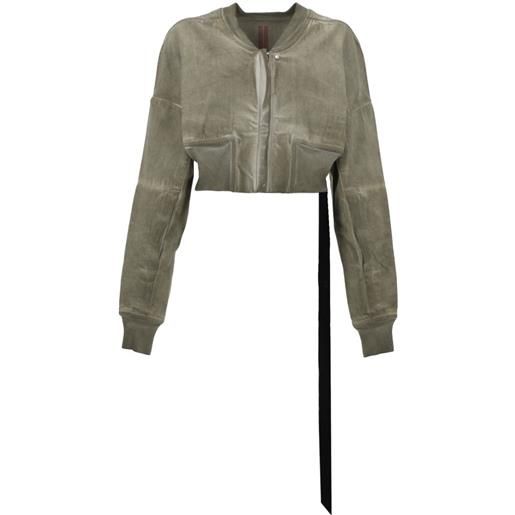 Rick Owens DRKSHDW giacca crop flight - verde