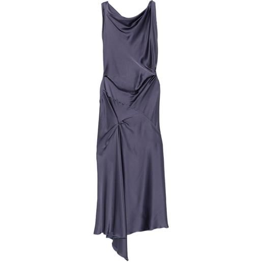 Victoria Beckham abito drappeggiato asimmetrico - blu