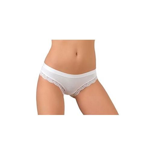 Slip Jadea 6269 a vita bassa nero + petrolio in cotone elasticizzato e pizzo 2 pz