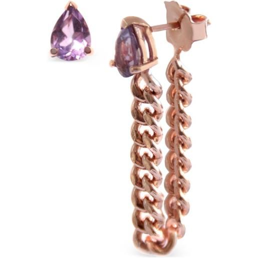 NORMA JEWELLERY orecchini pendenti amethyst - rosa