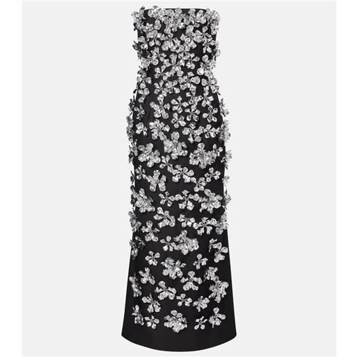 Emilia Wickstead abito lungo leilani con decorazioni