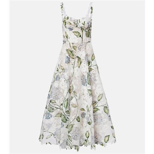 Oscar de la Renta abito bustier con stampa floreale