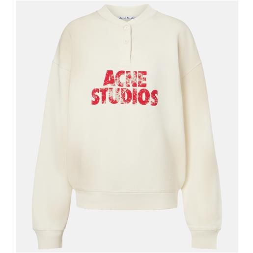 Acne Studios felpa in jersey di cotone distressed con logo