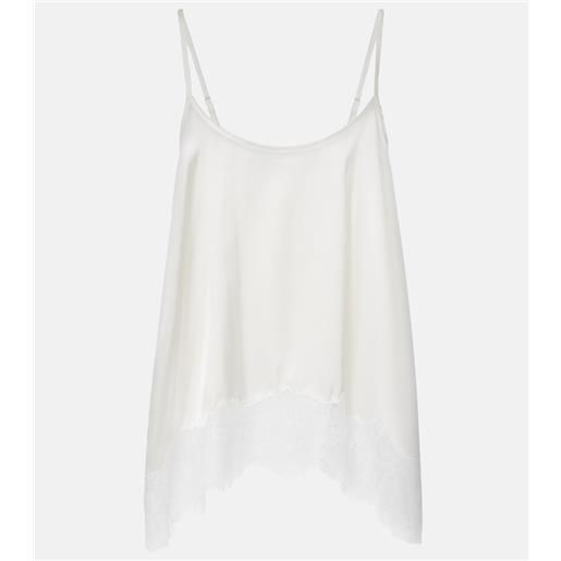 Staud camisole chloe in raso di misto seta con pizzo