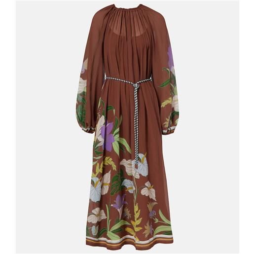 Alemais alã©mais abito midi alfie in cotone e seta arricciata