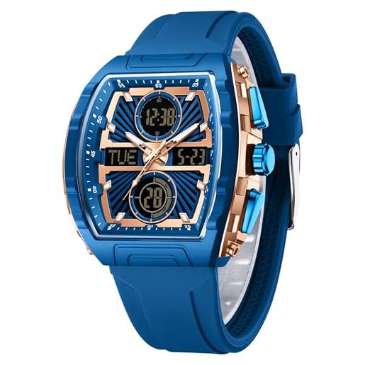 OROLOGIO AQUALAND ANALOGICO/DIGITALE QUARZO CON CASSA IN ACCIAIO Cinturino Nero