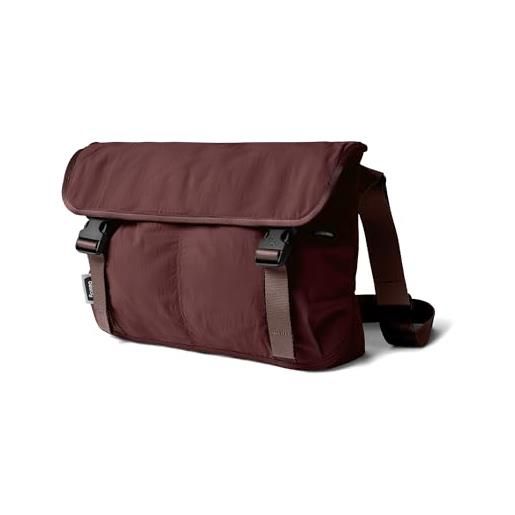 Bellroy cinch messenger (borsa a tracolla leggera da 12 litri, tessuto resistente all'acqua, organizzazione senza sforzo) - burgundy