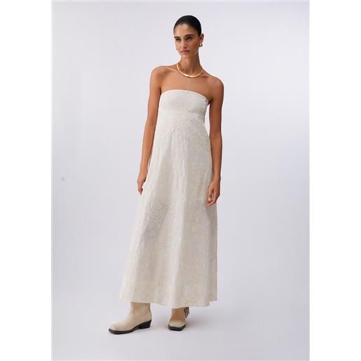 LIUJO liu jo abito lungo con ricami, bianco