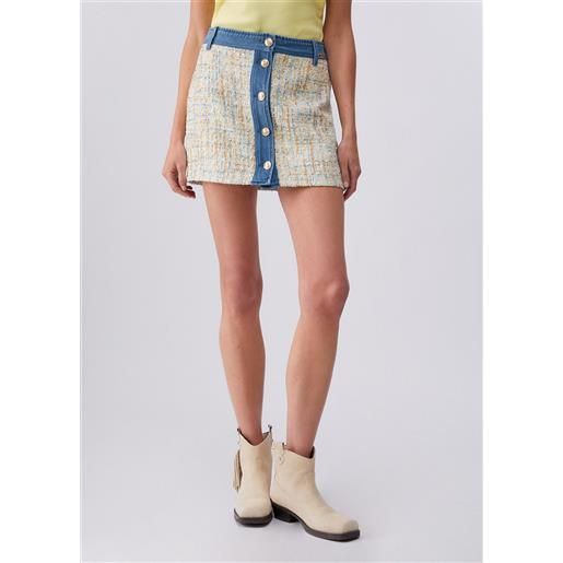 LIUJO liu jo minigonna bouclé, denim blu scuro