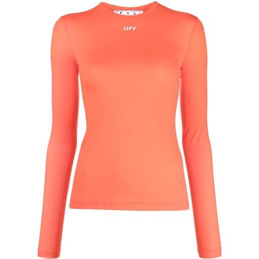 Off-White top a maniche lunghe con stampa - arancione