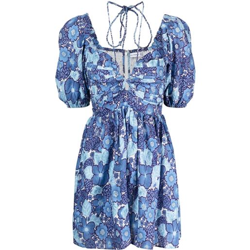 Faithfull the Brand abito odelia a fiori - blu