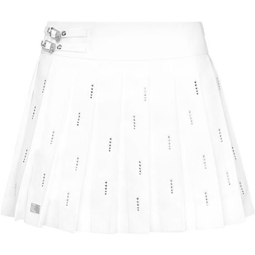 Philipp Plein minigonna plissé - bianco