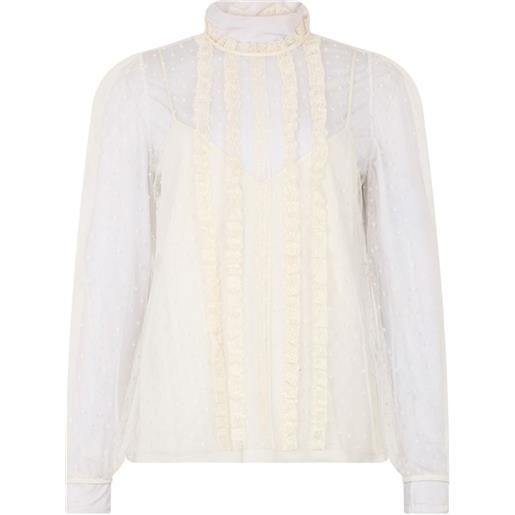 RED Valentino camicia a collo alto - bianco