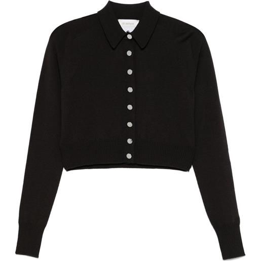 Sportmax polo in lana vergine - nero