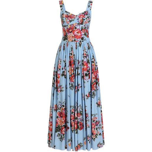 Dolce & Gabbana abito lungo a fiori - blu