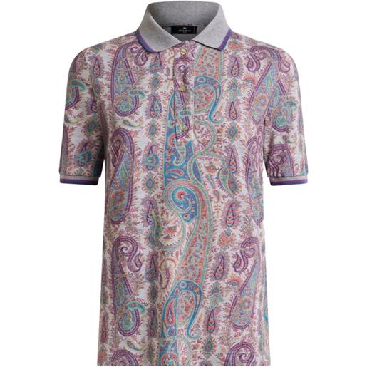 ETRO polo con stampa paisley - grigio