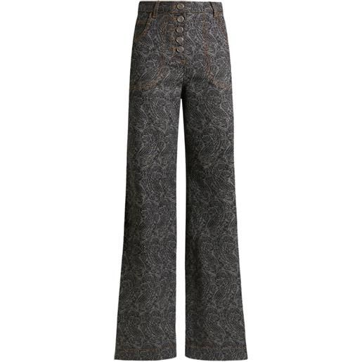 ETRO jeans svasati con stampa paisley - grigio