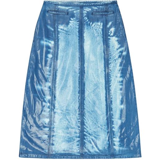 Diesel gonna midi x-ray in denim di lyocell - blu