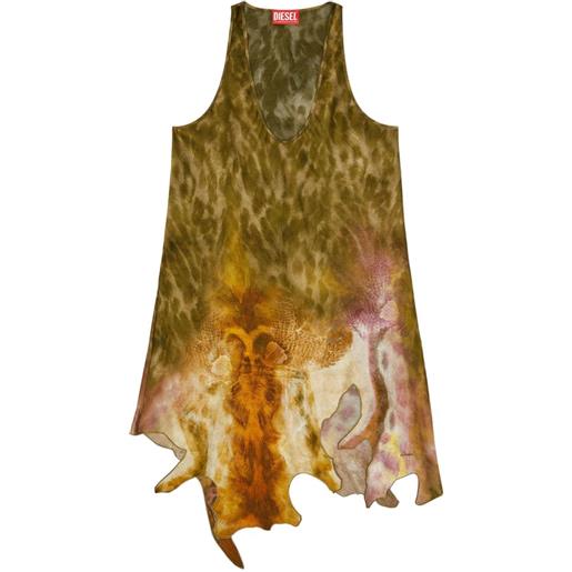 Diesel abito d-ahiul con stampa - verde