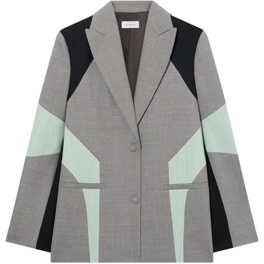 Off-White blazer con design color-block - grigio