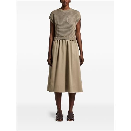 Peserico abito midi in cotone - verde
