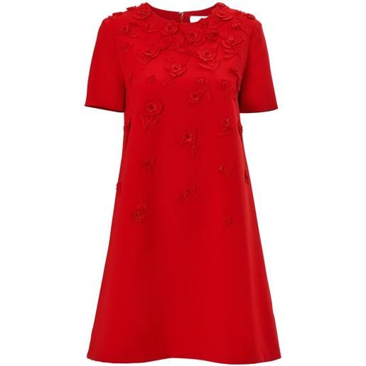 Carolina Herrera abito corto con ricamo - rosso