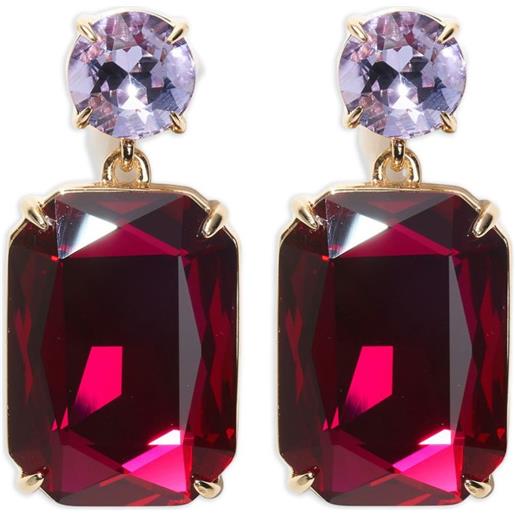 Orecchini Bottone Iglesiente In Argento 925 Con Pietra Swarovski - Gioiello Artigianale Sardo, Rosso Rubino