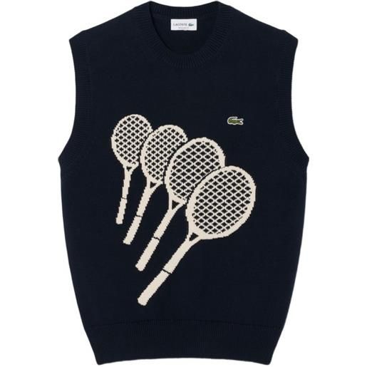 Lacoste canotta con stampa - blu